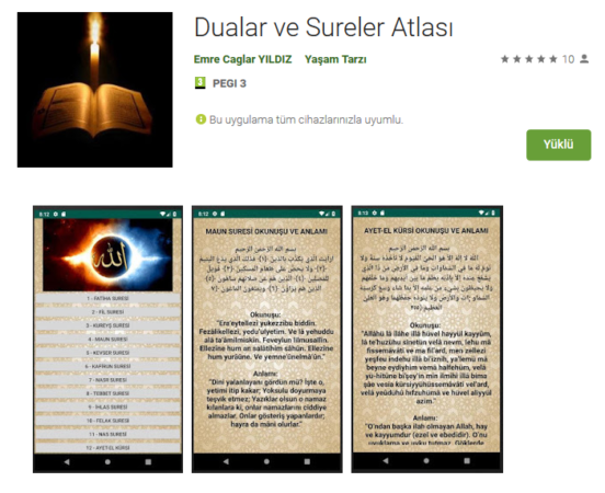 Dualar ve Sureler Atlası Uygulamam