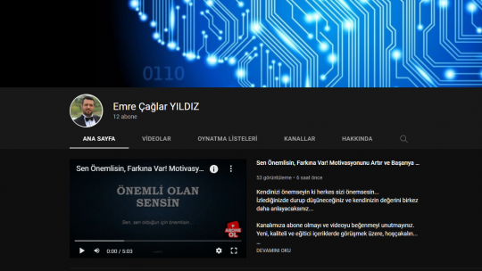 YOUTUBE KANALIMI AÇTIM
