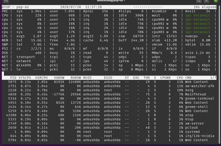Linux atop CLI Monitoring Aracı Kurulum ve Kullanımı