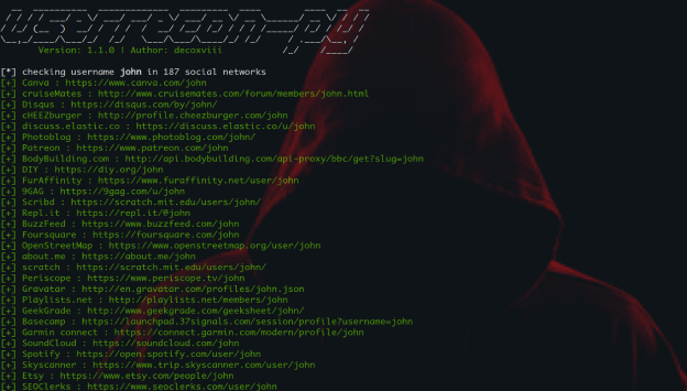 UserRecon ile Sosyal Medya Kullanıcı Tespiti